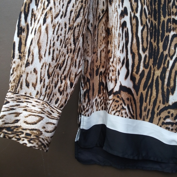 Adrienne Vittadini Leopard Print Blouse Sz L - Picture 3 of 8